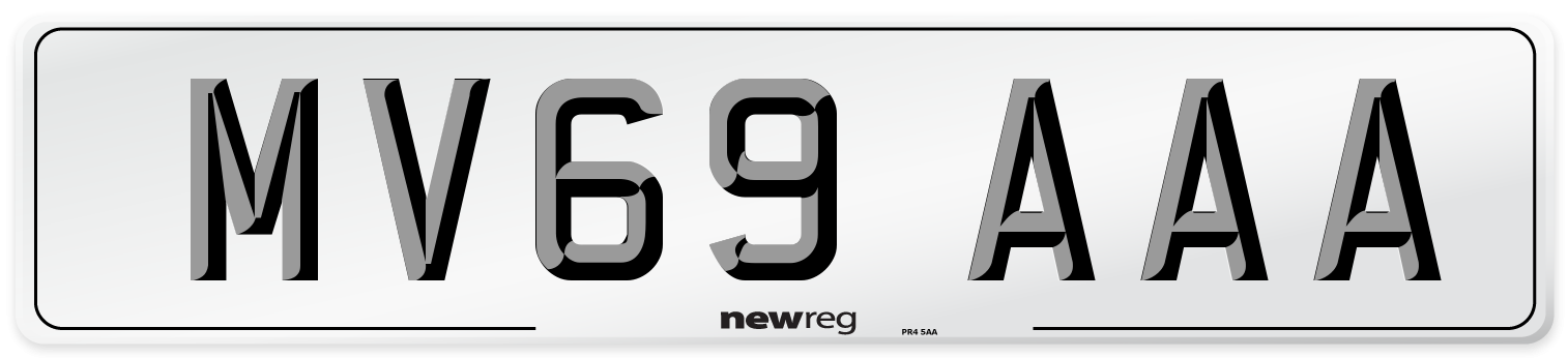 MV69 AAA Number Plate from New Reg